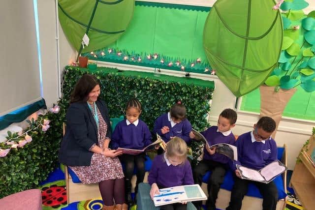 E-Act Pathways Academy primary at Longley says reading is an important part of school life (image: Schoolreaders)