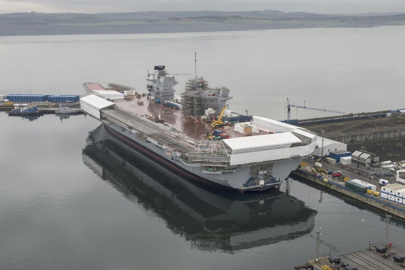 HMS Queen Elizabeth finally takes to the water, however she is still under construction. Picture: Andrew Linnett/ MoD