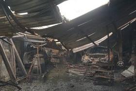 Rubble left behind by the fire.
