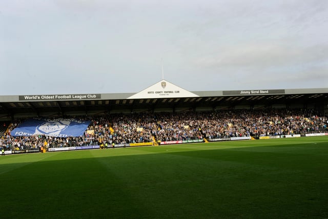 More than 4,200 Wednesdayites pack into the away end at Notts County's Meadow Lane in October 2010.