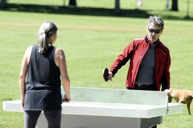This pair enjoyed a game of ping-pong at Inverleith Park.