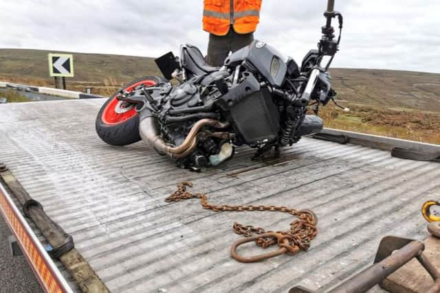 This was the scene on the Snake Pass after a serious crash on September 26. Derbyshire Police attended