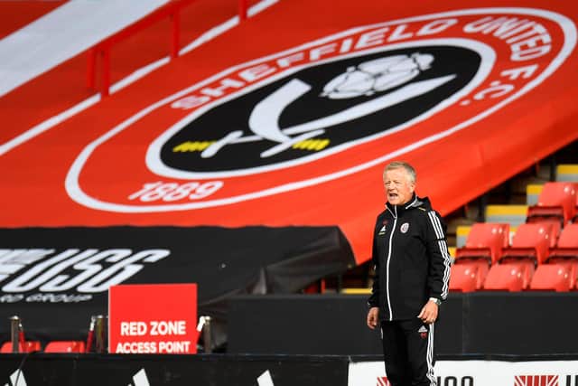 Chris Wilder, manager of Sheffield United (Photo by Peter Powell/Pool via Getty Images)