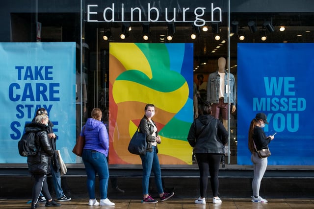 A poster in the window of Primark told customers to "take care" and "stay safe".