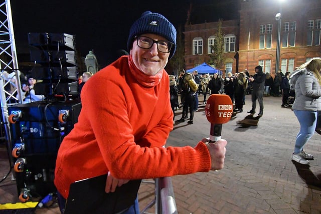 Gary Phillipson of BBC Radio Tees at the Hartlepool Christmas Light switch on in Church Square. Picture by FRANK REID