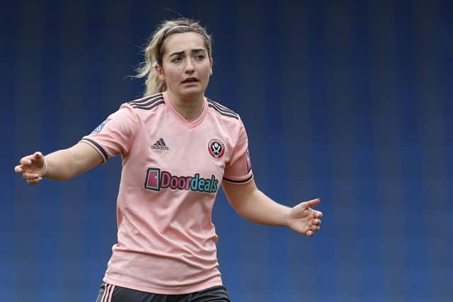 Maddy Cusack in action for Sheffield United Women: Darren Staples/Sportimage