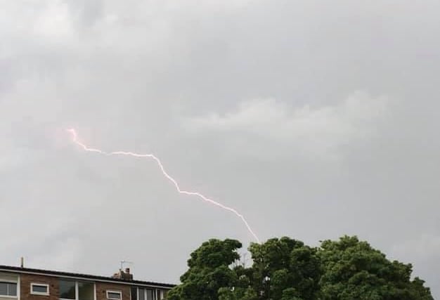The thunder and lightning could also be seen by residents in Gleadless, through this image which almost looks as if a bolt is striking a nearby tree. Richard Wild captured this shot of the lightning on Tuesday night.