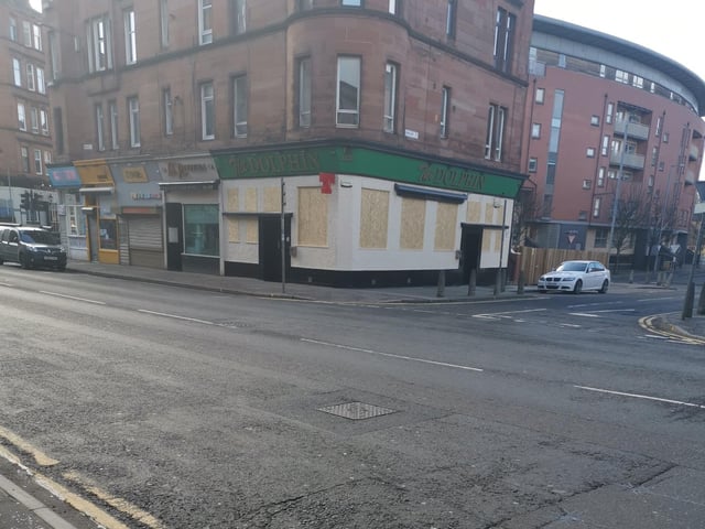 Dolphin Bar in Dumbarton Road, Partick, Glasgow, during UK lockdown