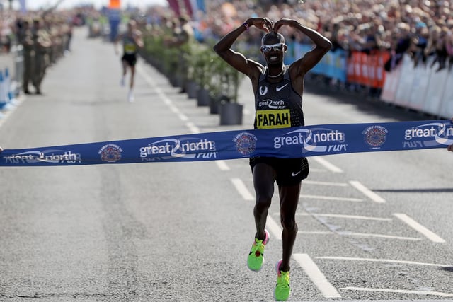 If winning the Great North Run six years running doesn't earn you the title of Honorary South Tynesider I don't know what does. Farah completed the 2019 race with a personal best, finishing in 59 minutes, seven seconds.
