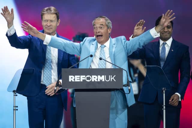 Reform UK Leader Nigel Farage has hailed the twin donations from Christopher Harborne and Ben Delo (Photo by Anthony Devlin/Getty Images)