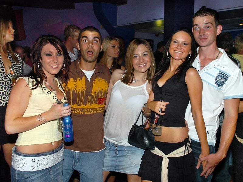 People having a good time at Time & Envy nightclub, South Parade, Southsea in 2005.