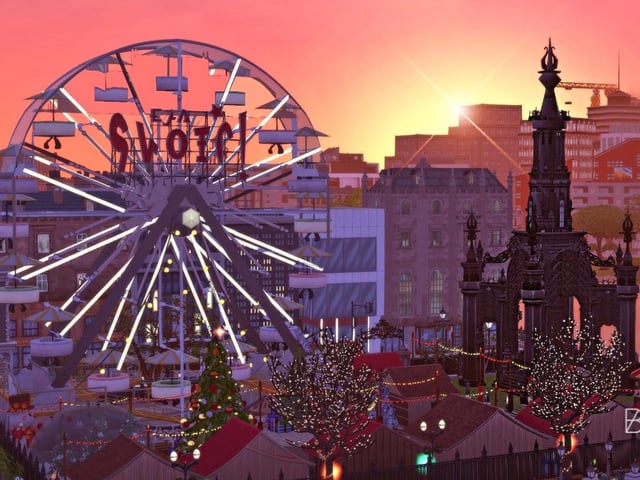 Her design features many of the most memorable aspects of Edinburgh's Christmas Market - including the Scott Monument, and the annual ferris wheel.