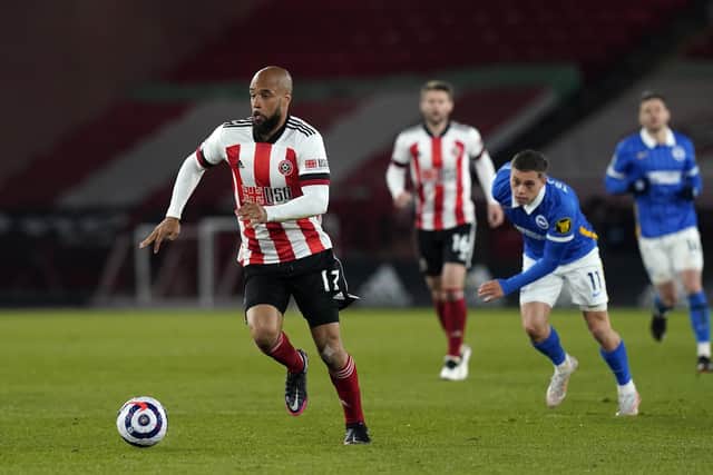 David McGoldrick of Sheffield Utd during the Premier League match at Bramall Lane, Sheffield. Picture credit should read: Andrew Yates / Sportimage