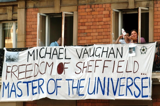 Cricket fans express their view that Sheffield's Michael Vaughan deserves a galactic promotion after leading England to victory over Australia in the Ashes in 2005. He was given the freedom of Sheffield in recognition of his achievement