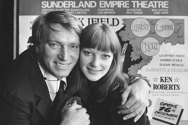 Frank Ifield was making his first appearance at the Sunderland Empire in the pantomime "Babes in the Woods".  Here he is pictured with Susan Mosco who was also starring in the show.
