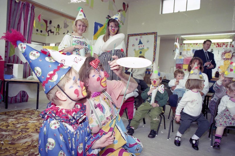 Clowning around in the University of Sunderland nursery in April 1993. Does this bring back great memories?