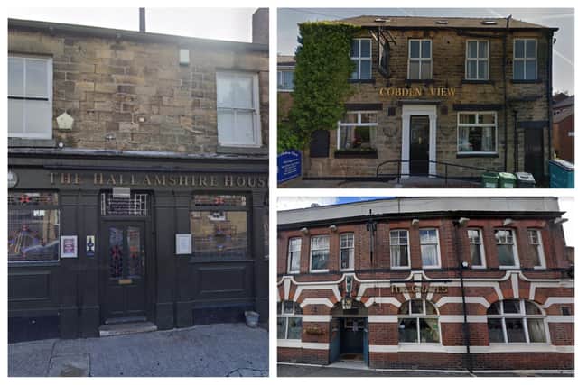 Three of Sheffield's best pubs: The Grapes, Cobden View and The Hallamshire House (pics: Google)