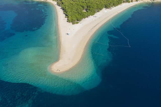 One of Croatia's most famous and favourite beaches, the 'Golden Horn' Beach on the island of Brac