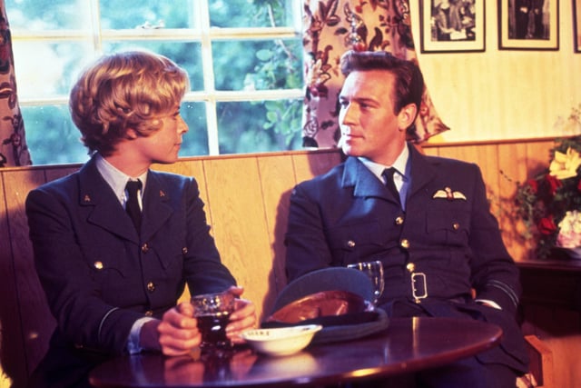 A film still of Christopher Plummer in Battle of Britain, a 1969 British Second World War film directed by Guy Hamilton, and produced by Harry Saltzman and S. Benjamin Fisz.