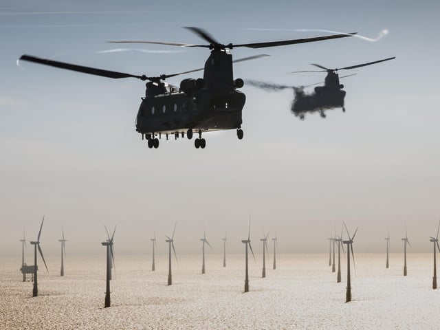 Flying from the east coast, northwards up to RAF Boulmer, the Chinooks carried out a tactical extraction of a downed pilot during a simulated training exercise.