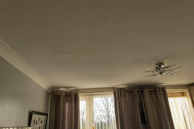 Barbara said that damage to the ceiling had been repaired two years ago but was an ongoing problem.