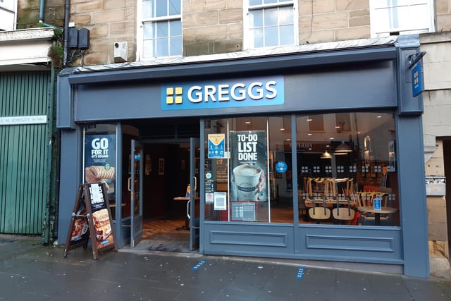 Greggs on Bondgate Within is open for takeaway purchases.