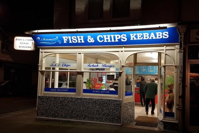 "Absolutely top quality fish and chips, plus the added bonus of a chippy that delivers. Fish came separate to chips so batter stayed crispy. Our new go to chip shop!" 4/5 star rating. 54 Broadwater Street, Worthing, BN14 9AW