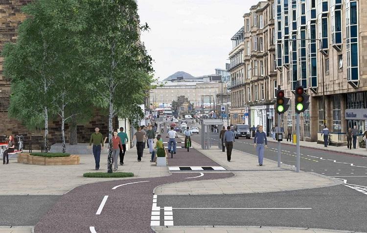 The £13 million City Centre West to East Link, due to be completed next year, will add a Roseburn to Leith Walk cycle route with on-road segregated cycle lanes, along with improvements to public spaces pedestrian areas.