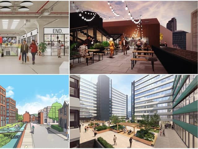 How Sheffield could look in a year's time, with work on various developments underway around the city centre