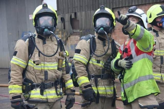 A spokesperson for South Yorkshire Fire and Rescue confirmed the incident took place at a property in Thurnscoe, Barnsley at around 9pm last night (Saturday, December 17) ‘where there had been a gas explosion’. Stock picture of firefighters from South Yorkshire Fire and Rescue at work