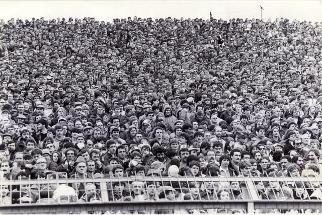 Supporters crammed onto the Kop to watch the Owls against Southampton in March 1983 - the first ever professional match to take place on a Sunday in Sheffield.