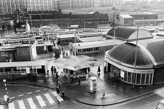Sheffield Pond Street bus station pictured in January 1983