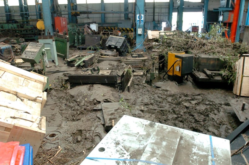 The mess left behind at Forgemasters after the floods of June 2007