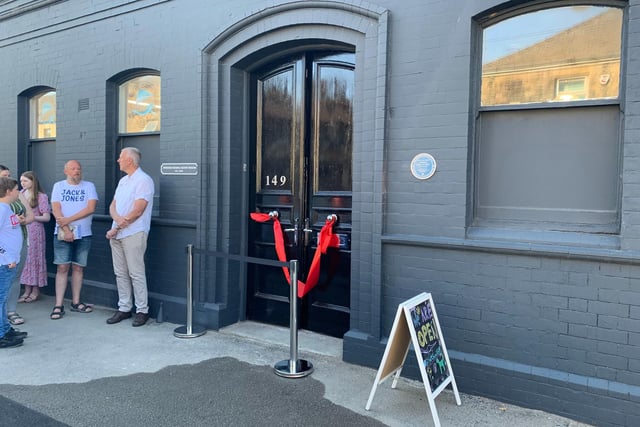 When the museum had it's grand opening on Saturday, August 13, families and natural history fans lined up down Holme Lane next to this red ribbon at the front door.