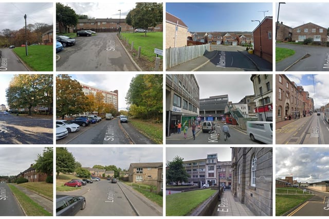 Pictured are some of the streets which feature on the list of the 15 Sheffield locations where the highest number of reports of violence and sexual offences were made in December 2022