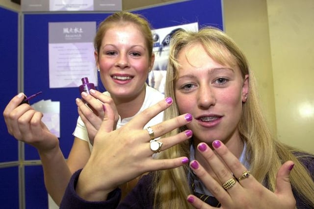 Girls getting their nails done in 2002.