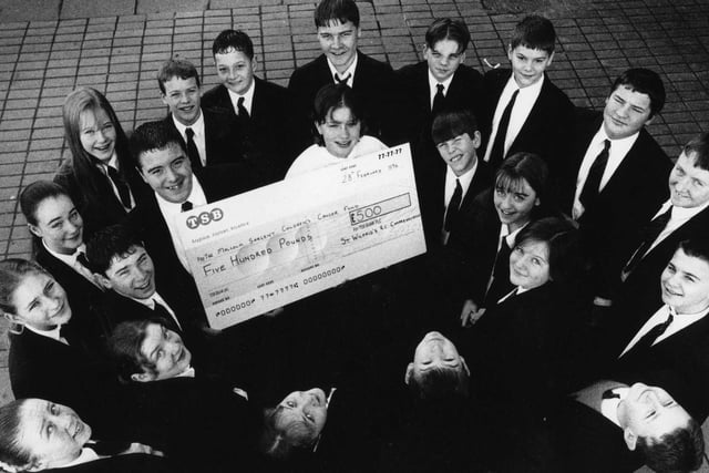 Pupils at St Wilfrids RC College raised cash for Cancer Research in 1996.  Who can tell us more?