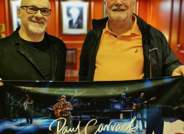 Paul Carrack pictured with fan Nigel Brooks who has started a petition to get the star recognised on Sheffield's Walk of Fame