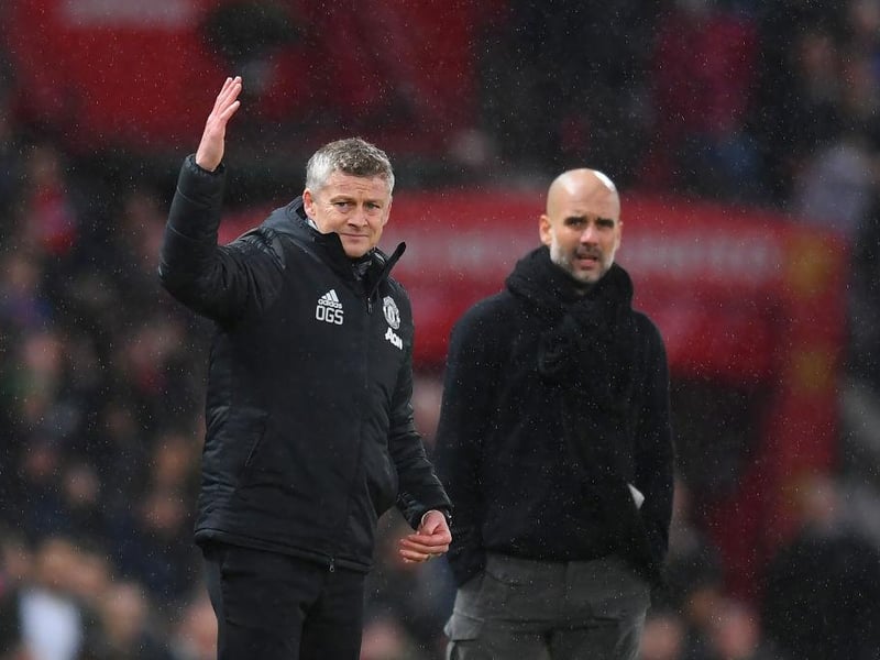 Matches: 184

Man United win %: 41.3%

Man City win %: 29.9%

Win % difference: 11.4%

(Photo by Michael Regan/Getty Images)