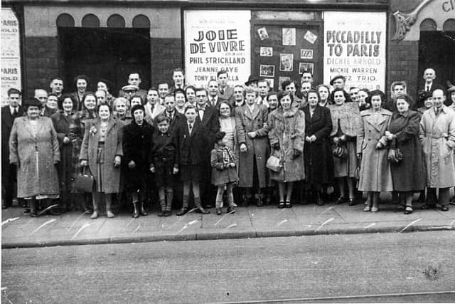 Staff their families and friends outside Attercliffe Palace - October 1950