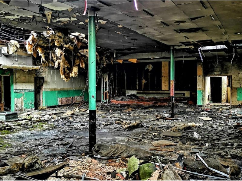 The band room is now in tatters.