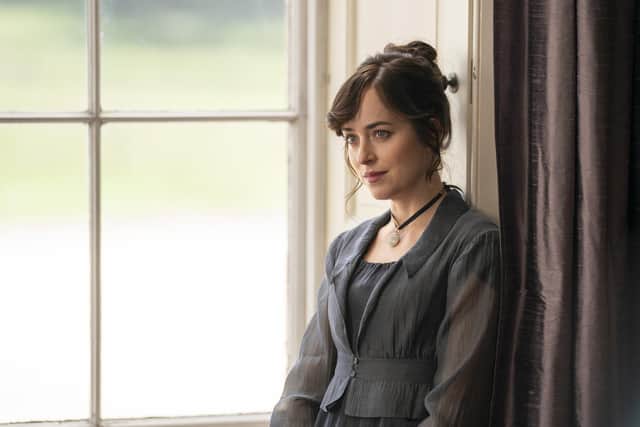 Dakota Johnson as Anne Elliot in Jane Austen's Persuasion.