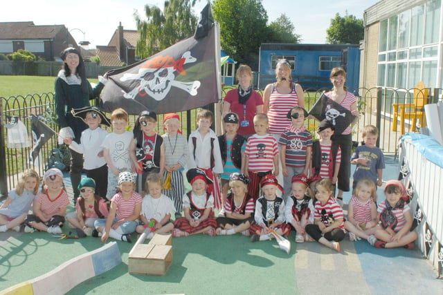 Who can you recognise in this 2010 line-up of pirates at Elwick Primary School?