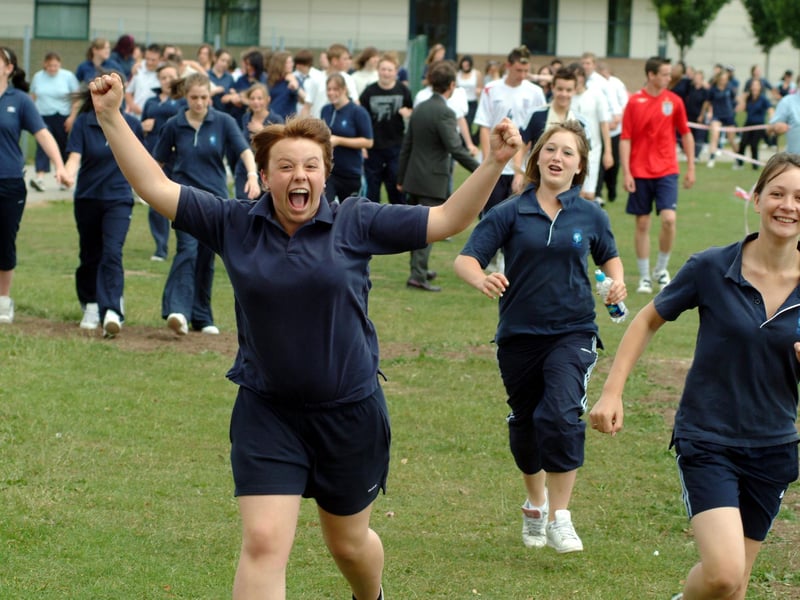 Pupils at the Mansfield Woodhouse school take part in the Sports Relief Mile