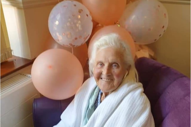 Birthday Balloons for Eliza celebrating her 97th birthday.