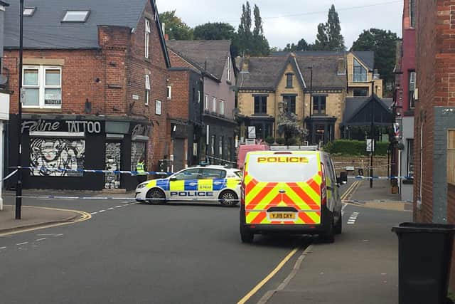 Police seal off the area after a man was critically injured in Ecclesall Road assault.