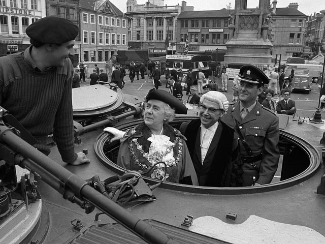 Sherwood Foresters regiment in Mansfield Market Place in 1970
