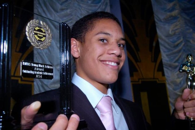 Callum Thomas at the Young Black Achievers Awards Ceremony at the Earl of Doncaster in 2007.