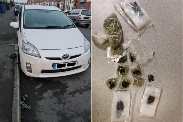 Drugs were found in a car close to a Sheffield school