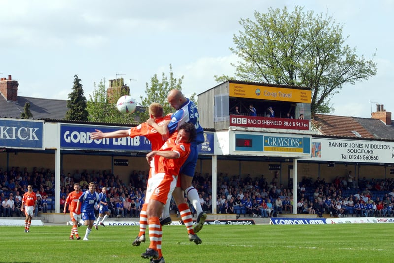 Chesterfield FC playing at the old Saltergate ground